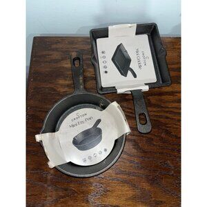 Crofton Mini Fry Pan & Griddle Set  6" Cast Iron Cookware